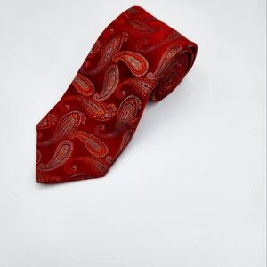 Elegant Red Paisley Men's Tie